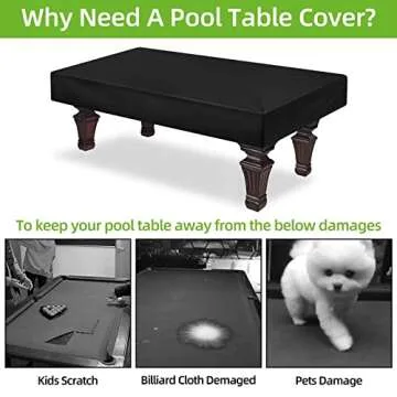 Rareidel Pool Table Cover 7 Feet, Light Weight Farbric Billiard Table Covers, Waterproof & Dustproof Air Hockey Table Cover, Black (7FT)