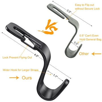 Car Seat Hooks for Purses Bags - 4 Pack Holder