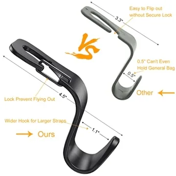 Car Seat Hooks for Purses Bags - 4 Pack Holder