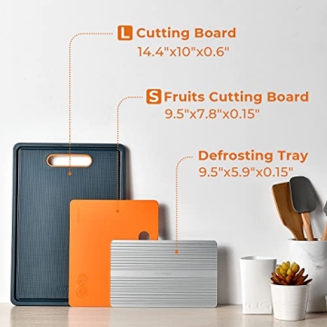 Linoroso Cutting Boards Set with Defrosting Tray