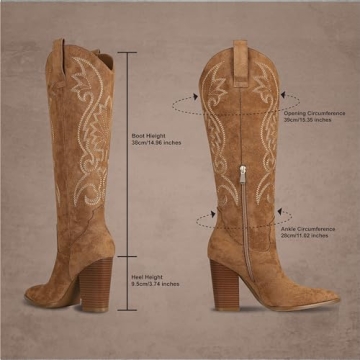 Stylish VOMIRA Knee High Cowboy Boots for Women