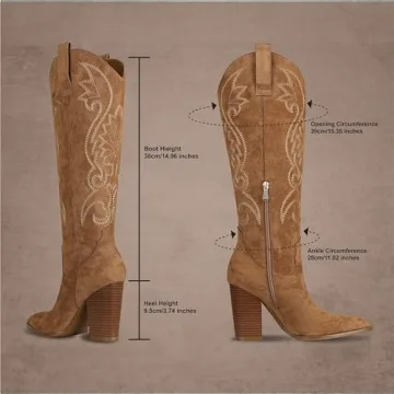 Stylish VOMIRA Knee High Cowboy Boots for Women