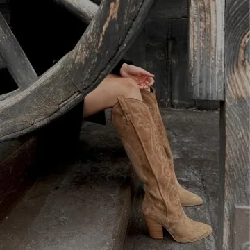 Stylish VOMIRA Knee High Cowboy Boots for Women