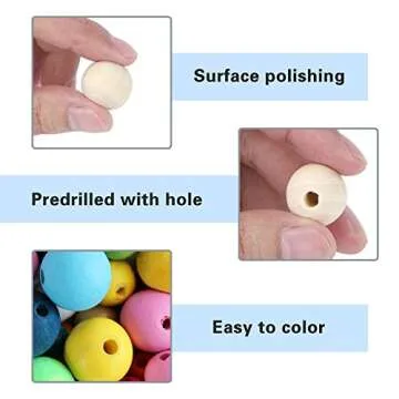 UOONY 800pcs Wooden Beads - Versatile Sizes for Crafts