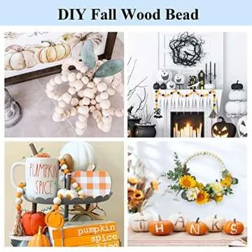 UOONY 800pcs Wooden Beads - Versatile Sizes for Crafts