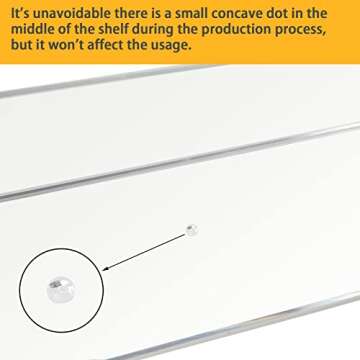 Weiai Clear Acrylic Shelves 12 Inch, Floating Wall Mounted Shelf for Bedroom, Living Room, Bathroom, Set of 3