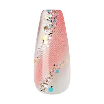 KISS Jelly Fantasy Sculpted Ready-To-Wear Fake Nails - Jelly Cat, Long, Coffin Shaped, Smudge Proof, Waterproof, No Dry Time, Durable, Flexible, DIY Manicure, Salon Quality, Long Lasting | 28 Count…