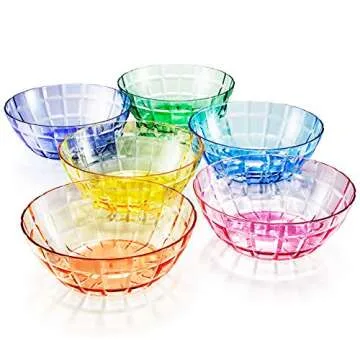 SCANDINOVIA - 13oz Unbreakable Premium Ice Cream Bowls Set Of 6 - Super Grade Acrylic Plastic - Perf...