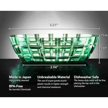 SCANDINOVIA - 13oz Unbreakable Premium Ice Cream Bowls Set Of 6 - Super Grade Acrylic Plastic - Perfect for Gifts - Dishwasher Safe - Stackable - Serving Candy Cereal Cereal Popcorn Salad Reusable