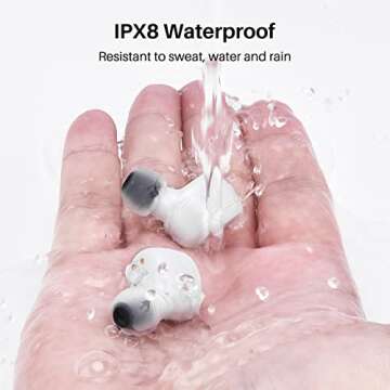 TOZO T6 True Wireless Earbuds Bluetooth 5.3 Headphones Touch Control with Wireless Charging Case IPX8 Waterproof Stereo Earphones in-Ear Built-in Mic Headset Premium Deep Bass 32 EQs via APP