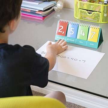 edxeducation Student Place Value Flip Chart - Thousands - Foldable Pocket Number Chart - Learn to Count by Ones, Tens, Hundreds and Thousands