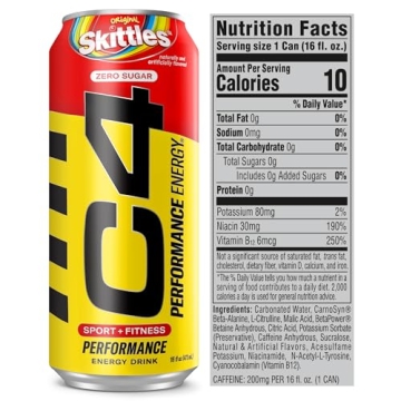 Cellucor C4 Skittles Energy Drink 200mg Caffeine