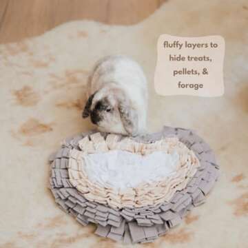 Poppyseed Paws Heart Snuffle Mat & Slow Feeder for Rabbits
