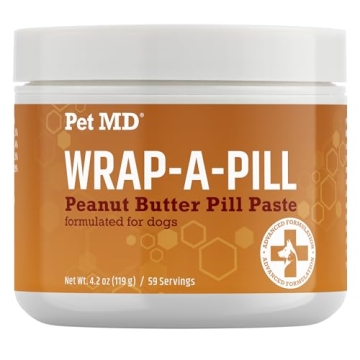 Pet MD Wrap A Pill Peanut Butter Flavored Pill Paste for Dogs - Make a Pocket to Hide Pills and Medi...