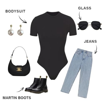 SHAPERX Women's Body-Hugging Bodysuit for Everyday Wear