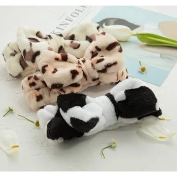 Spa Headband Set - 10pc Cute Coral Fleece Bow Bands