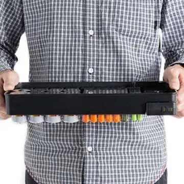 PENBOR Battery Organizer Storage Case with No Lid Snap, Portable Tester, Just The Right Size Slot Wall-Mounted Design,Holds 110 Batteries Various Sizes for AAA, AA, 9V, C, D and Butt