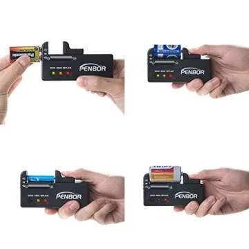 PENBOR Battery Organizer Storage Case with No Lid Snap, Portable Tester, Just The Right Size Slot Wall-Mounted Design,Holds 110 Batteries Various Sizes for AAA, AA, 9V, C, D and Butt