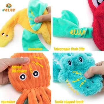 AWOOF Dog Toys No Stuffing, 5 Pack Dog Squeaky Toys Durable Dog Chew Toy Set for Puppy Small Medium ...