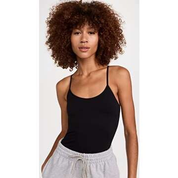 SPLITS59 Women's Loren Seamless Waist Length Tank, Black, XS-S