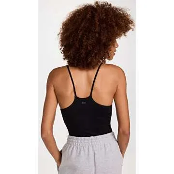 SPLITS59 Women's Loren Seamless Waist Length Tank, Black, XS-S