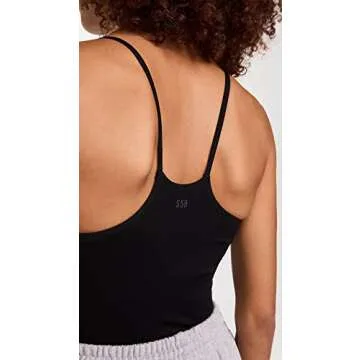 SPLITS59 Women's Loren Seamless Waist Length Tank, Black, XS-S