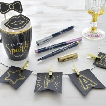 Shimmering Faber-Castell Metallic Paint Pens - 6 Colors