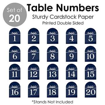 Big Dot Happiness Navy Blue Table Numbers for Events