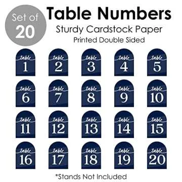 Big Dot Happiness Navy Blue Table Numbers for Events