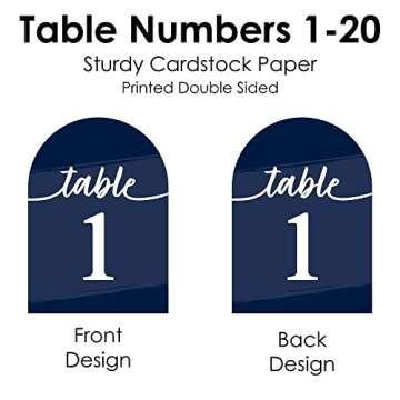 Big Dot Happiness Navy Blue Table Numbers for Events