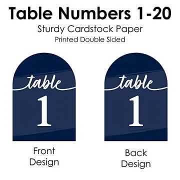 Big Dot Happiness Navy Blue Table Numbers for Events