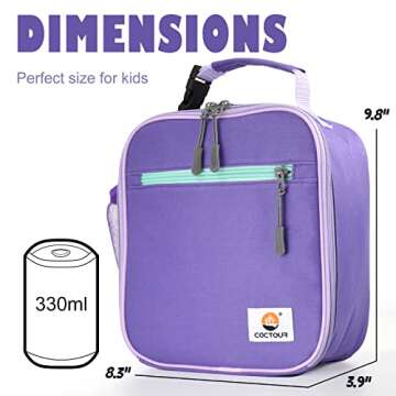 CaCTOUR Kids Lunch Box - Premium Insulated Lunch Bag