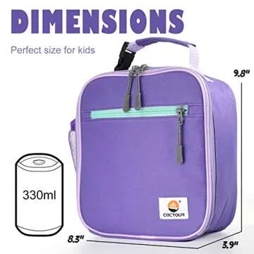 CaCTOUR Kids Lunch Box - Premium Insulated Lunch Bag