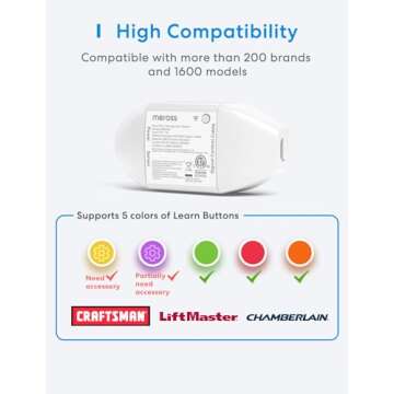 Smart Garage Door Opener Remote – App Control, Works with Alexa