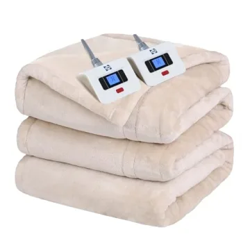 Sealy Electric Blanket King Size, Flannel Heated Blanket with 10 Heating Levels & 1-12 Hours Auto Sh...