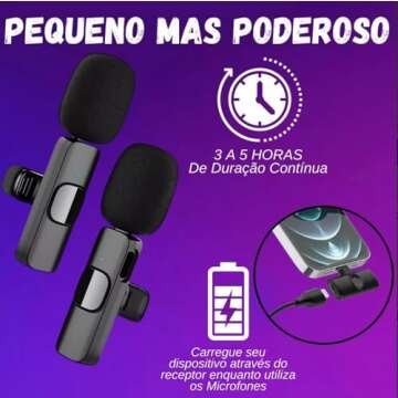 Wireless Microphone, Plug-Play Wireless Lavalier Mic with 2 Microphone for iPhone iPad