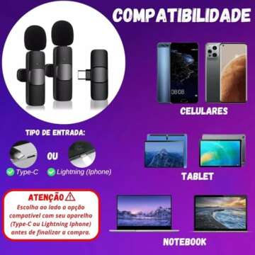 Wireless Microphone, Plug-Play Wireless Lavalier Mic with 2 Microphone for iPhone iPad