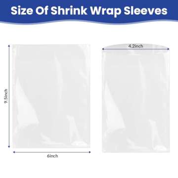 YOTINO 6 x 9.5″ Heat Shrink Wrap Bags 100 Pack of Clear PVC Shrink Flat Bags Heat Sealing Shrink B...