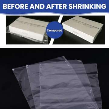 YOTINO 6 x 9.5″ Heat Shrink Wrap Bags 100 Pack of Clear PVC Shrink Flat Bags Heat Sealing Shrink Bags for Gifts,Soap Packagaing,Shoes,Homemade DIY Projects, Bath Bombs,and Other Merchandise