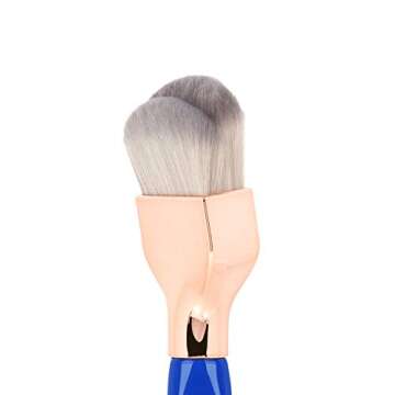 Bdellium Tools Professional Makeup Brush - Golden Triangle 972 Large Rounded Double Dome Blender - With All Vegan and Soft Synthetic Fibers, For Foundation Application & Blending (Blue, 1pc)