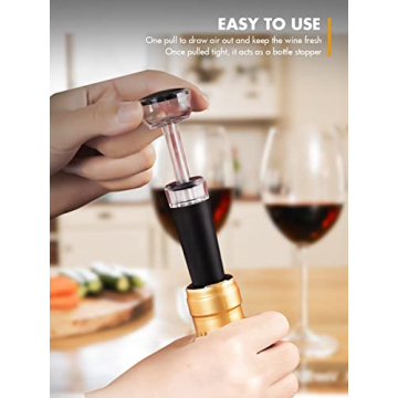 Rechargeable Electric Wine Gift Set - Aerator, Vacuum Stoppers, Foil Cutter and Bottle Opener for Home Bar and Outdoor Parties