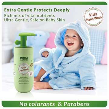 WBM Care Baby Natural Liquid Hand Soap, Moisturizing & Non-Toxic, 6.8 oz (Pack of 3)