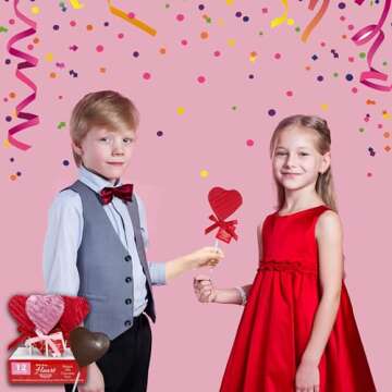Valentine's Chocolate Heart Lollipops, 12 Count, Wrapped
