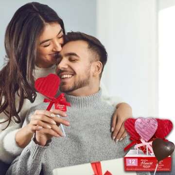 Valentine's Chocolate Heart Lollipops, 12 Count, Wrapped