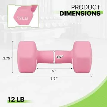 Neoprene Coated Hexagon Dumbbells 12lbs for Fitness Enthusiasts