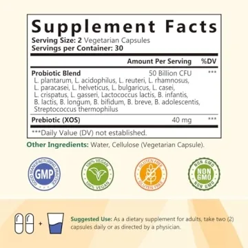 NatureMyst Probiotics 50 Billion CFUs, 18 Strains, Veggie Capsules