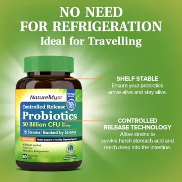 NatureMyst Probiotics 50 Billion CFUs, 18 Strains, Veggie Capsules