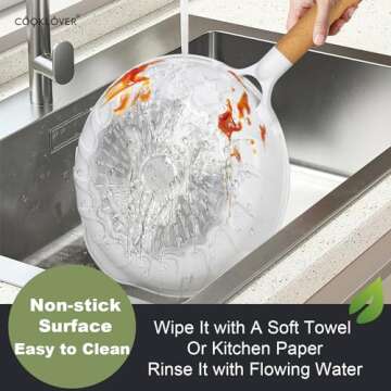 Nonstick Cookware Set Non Toxic 100% PFOA Free Compatible Induction Pots and Pans Sets with Glass Lid 13 Piece (White)