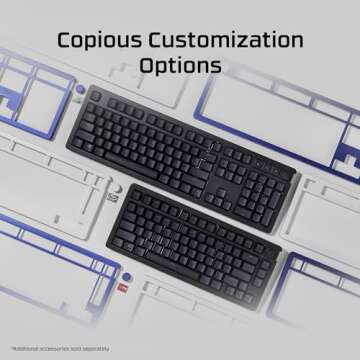 HyperX Alloy Rise – Hot-Swappable Mechanical Gaming Keyboard, PC, Ambient Light Sensor, Gasket Mou...