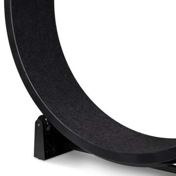 One Fast Cat - Cat Exercise Wheel - Gen. 7 - Safe 48" Diameter - Made in The USA - Black Wheel with Black Felt Traction Pads and Solid Black Inline Wheels